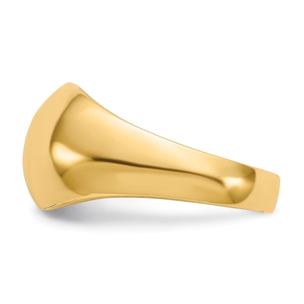 14k Yellow Gold 10mm Domed-top Tapered Cigar Band Ring