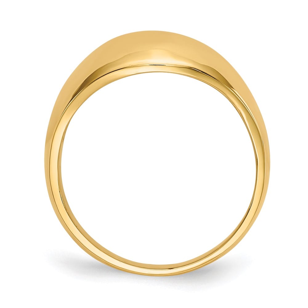 14k Yellow Gold 10mm Domed-top Tapered Cigar Band Ring