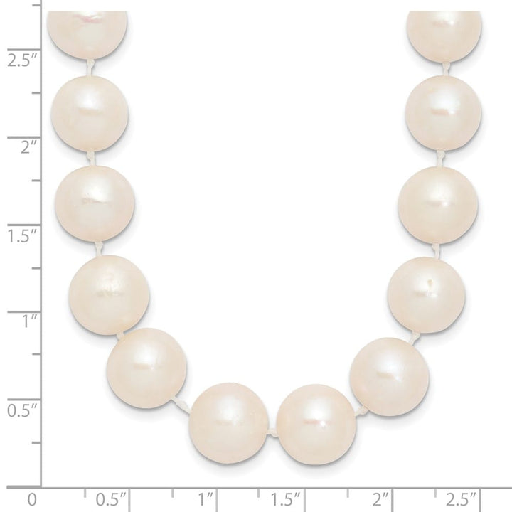 14K Yellow Gold 11-12mm White Round Cultured Pearl 18 inch Necklace