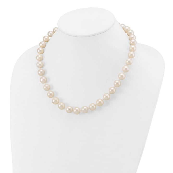 14K Yellow Gold 11-12mm White Round Cultured Pearl 18 inch Necklace