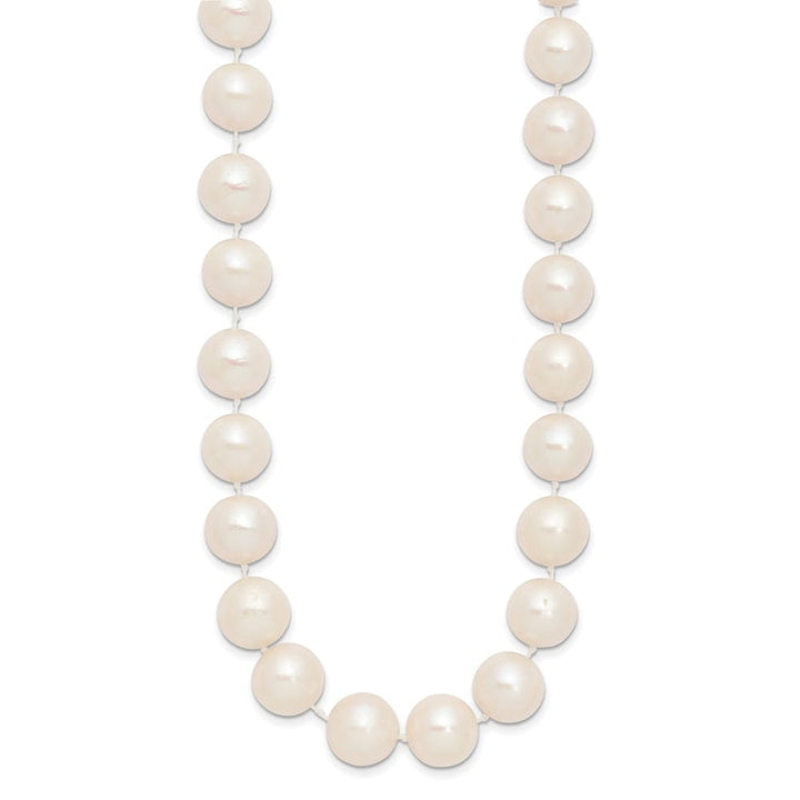 14K Yellow Gold 11-12mm White Round Cultured Pearl 18 inch Necklace