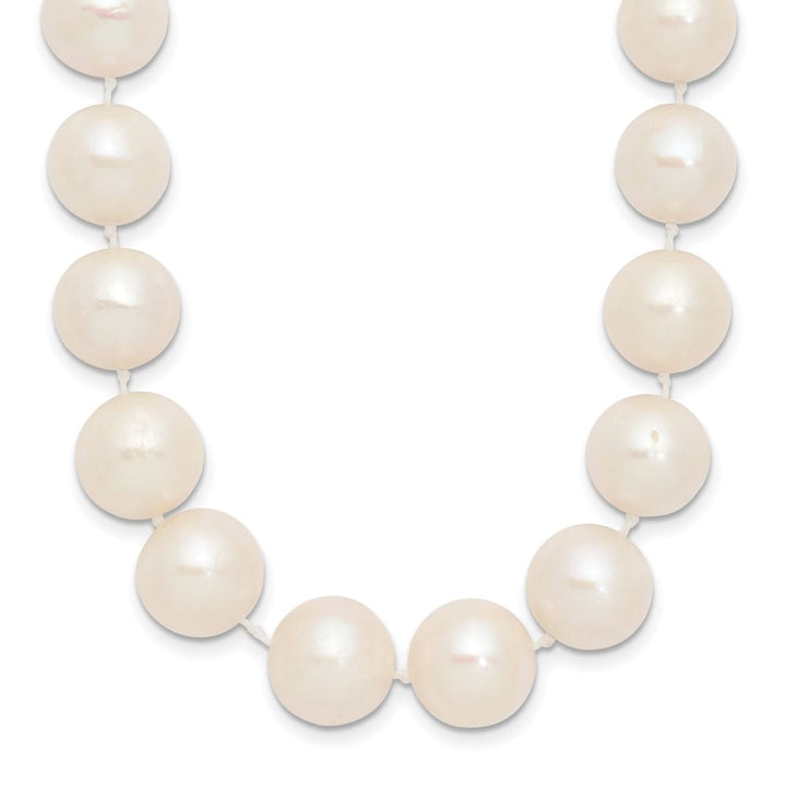 14K Yellow Gold 11-12mm White Round Cultured Pearl 18 inch Necklace