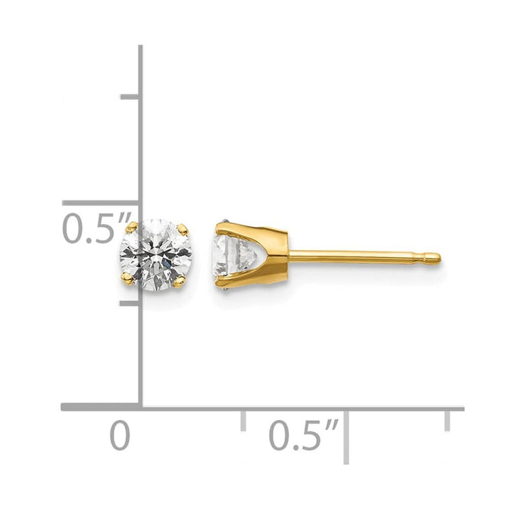 14K Yellow Gold 11/16 ct I2 K-L Diamond Push Back Stud Earrings