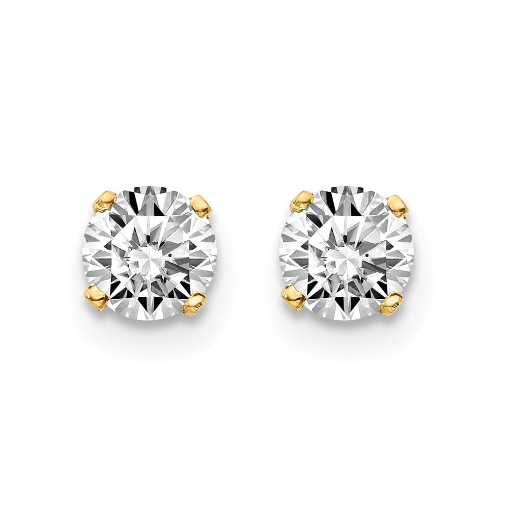 14K Yellow Gold 11/16 ct I2 K-L Diamond Push Back Stud Earrings