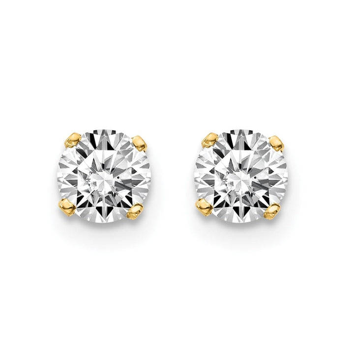 14K Yellow Gold 11/16 ct I2 K-L Diamond Push Back Stud Earrings