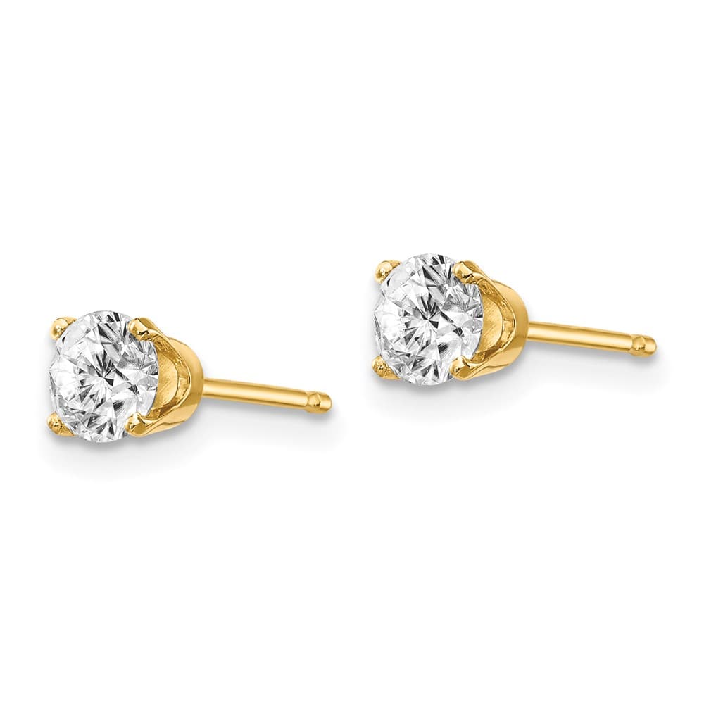 14K Yellow Gold 11/16 ct I2 K-L Diamond Push Back Stud Earrings