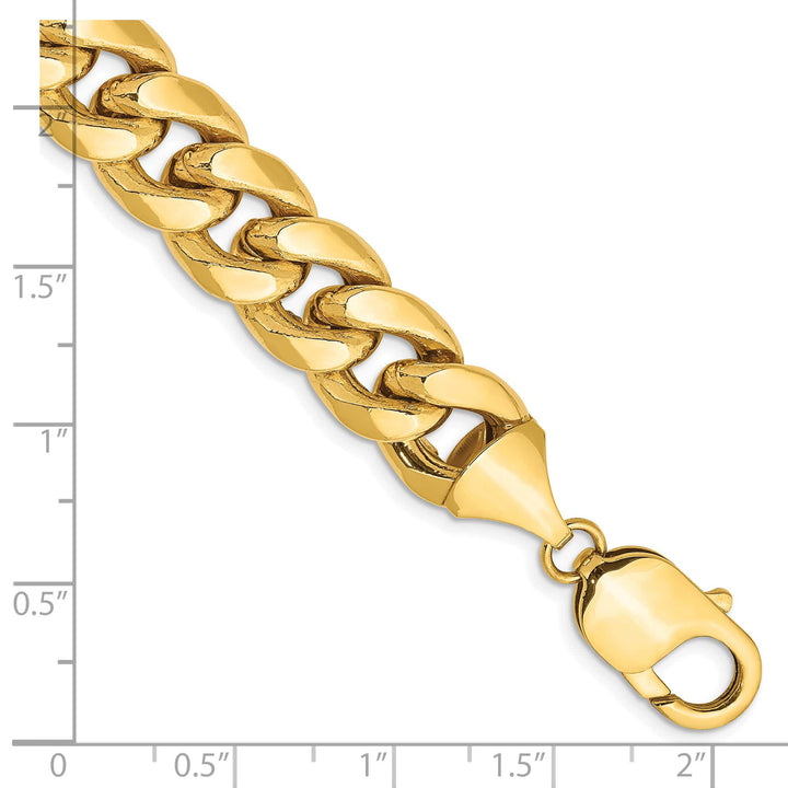 14K Yellow Gold 11mm Semi-Solid Miami Cuban Bracelet 8 Inch