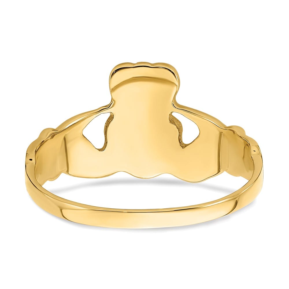 14k Yellow Gold 12 mm 2.88 g Men's Polished Claddagh Ring