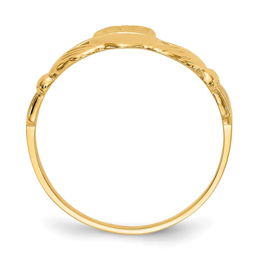 14k Yellow Gold 12 mm 2.88 g Men's Polished Claddagh Ring