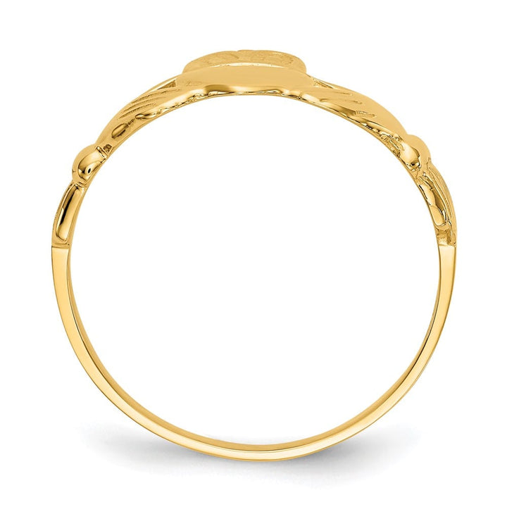 14k Yellow Gold 12 mm 2.88 g Men's Polished Claddagh Ring