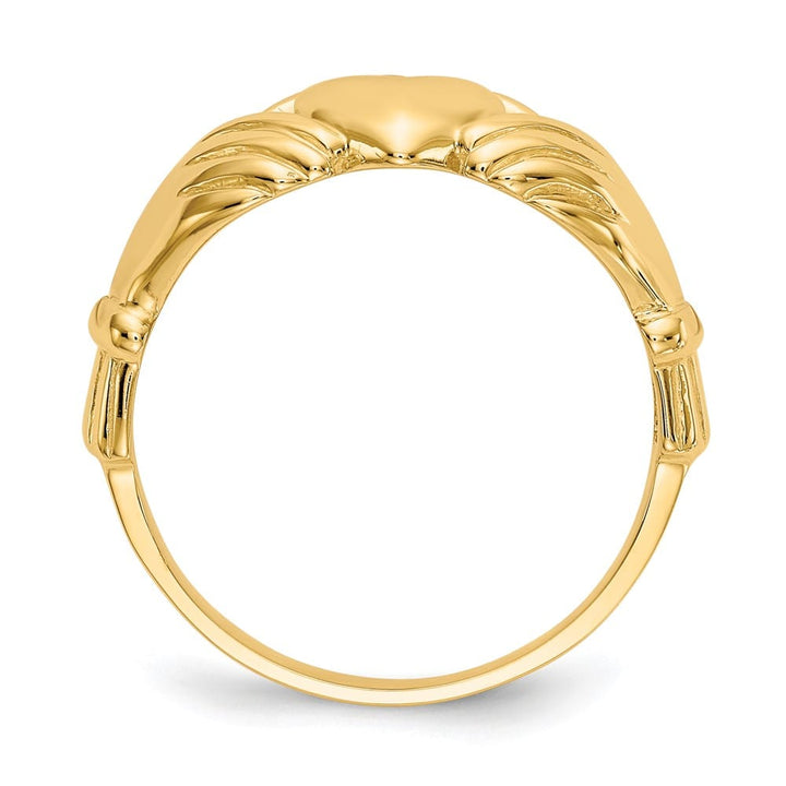 14k Yellow Gold 12 mm 4.48 g Men's Polished Claddagh Ring