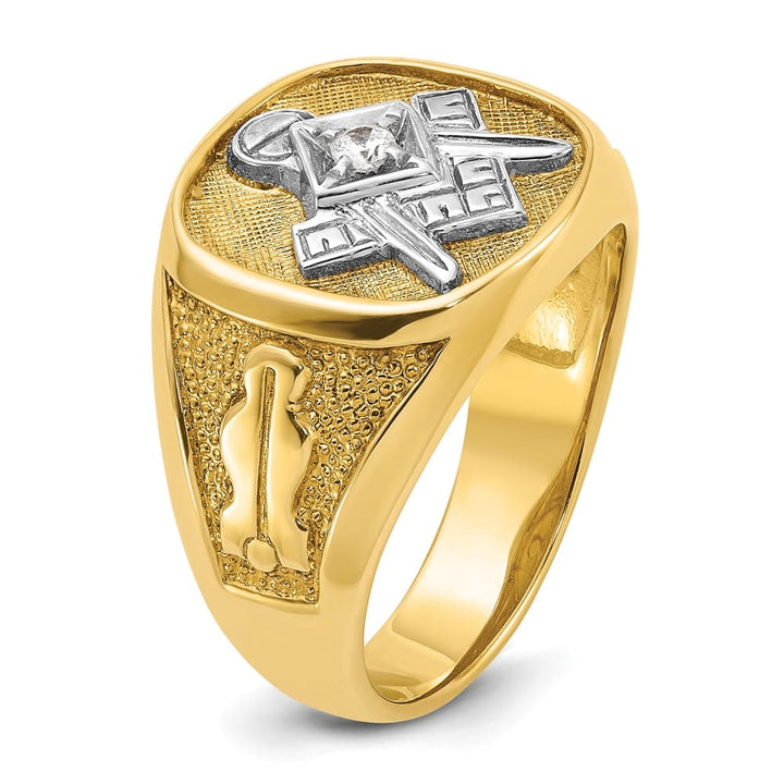 14k Yellow Gold 16 mm with Diamond Blue Lodge Master Men's Ring
