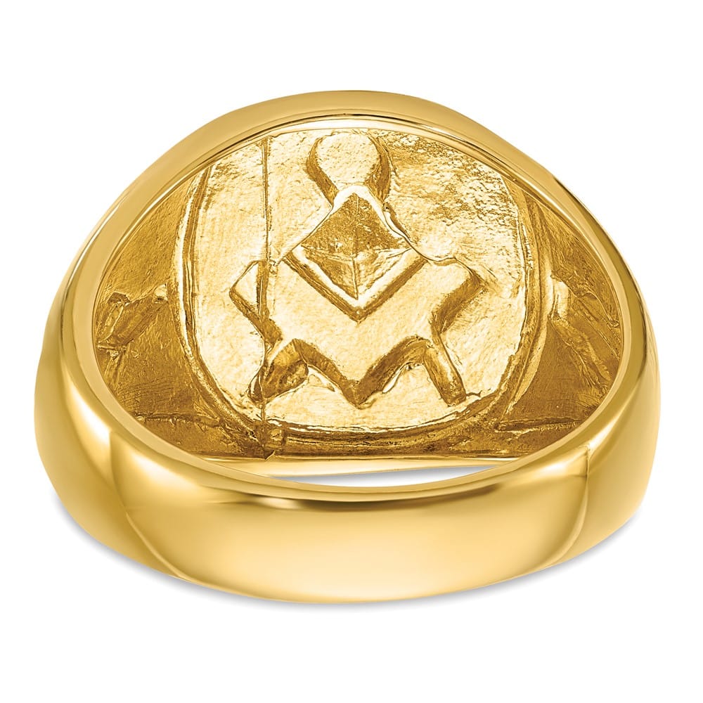 14k Yellow Gold 16 mm with Diamond Blue Lodge Master Men's Ring