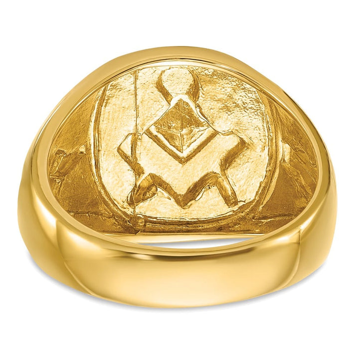 14k Yellow Gold 16 mm with Diamond Blue Lodge Master Men's Ring