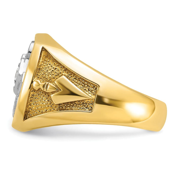 14k Yellow Gold 16 mm with Diamond Blue Lodge Master Men's Ring