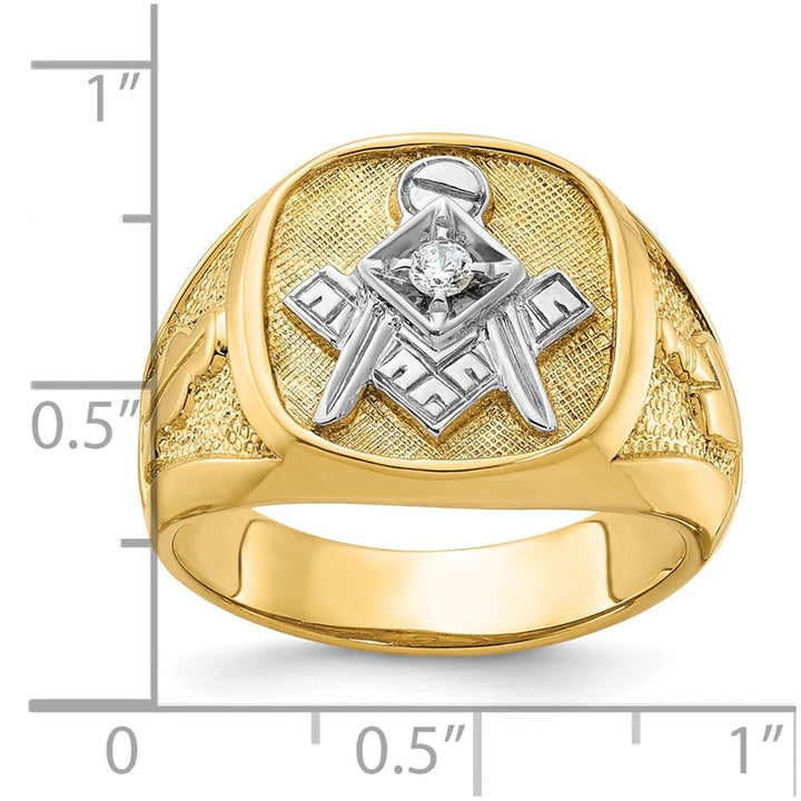 14k Yellow Gold 16 mm with Diamond Blue Lodge Master Men's Ring
