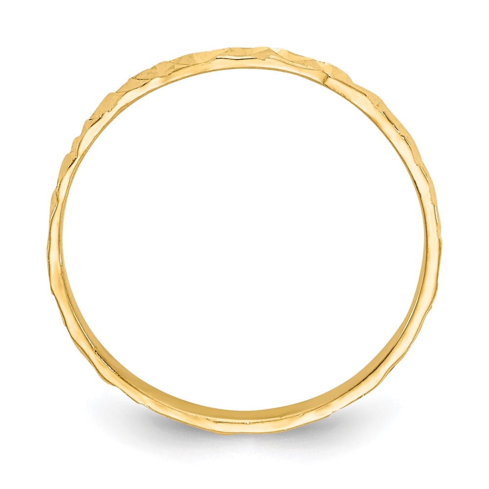 14k Yellow Gold 1mm D.C. Design Flat Band Ring