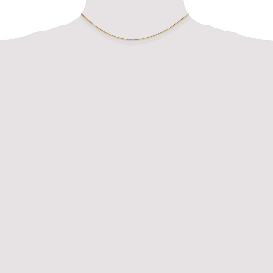14K Yellow Gold 1mm D.C. Parisian Wheat Chain 14 Inch