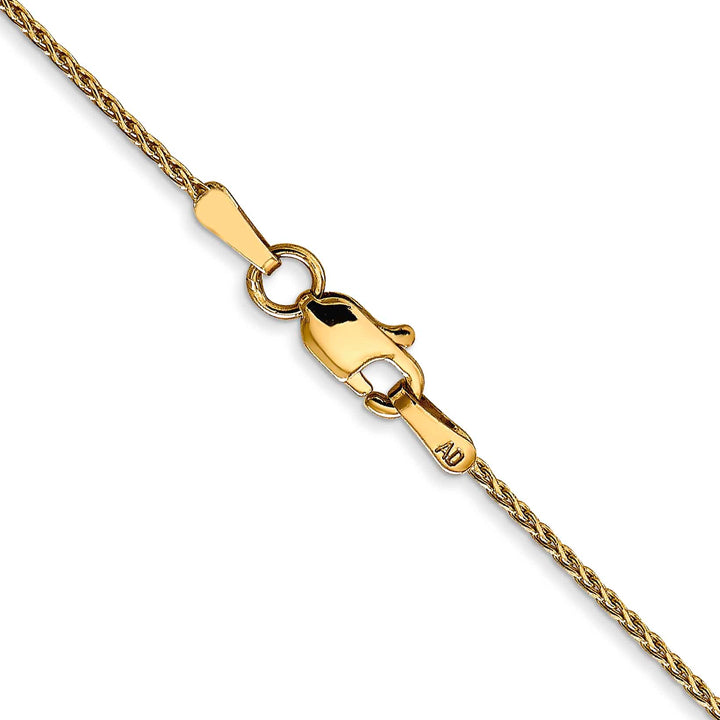 14K Yellow Gold 1mm D.C. Parisian Wheat Chain 14 Inch