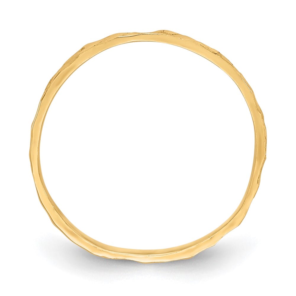 14k Yellow Gold 1mm D.C. Zig-Zag Design Flat Band Ring