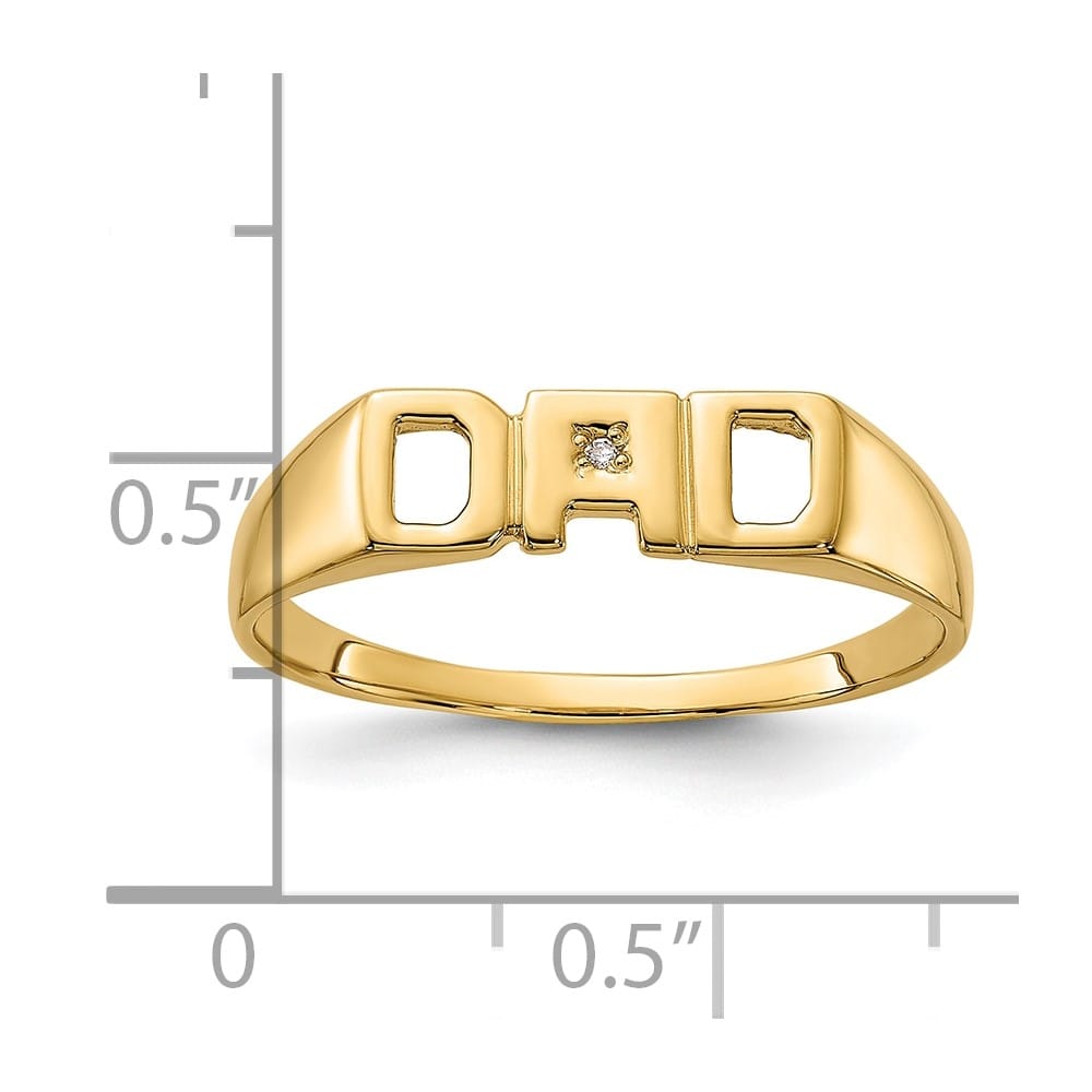 14k Yellow Gold 2.06 g IB Goodman Diamond Dad Men's Ring