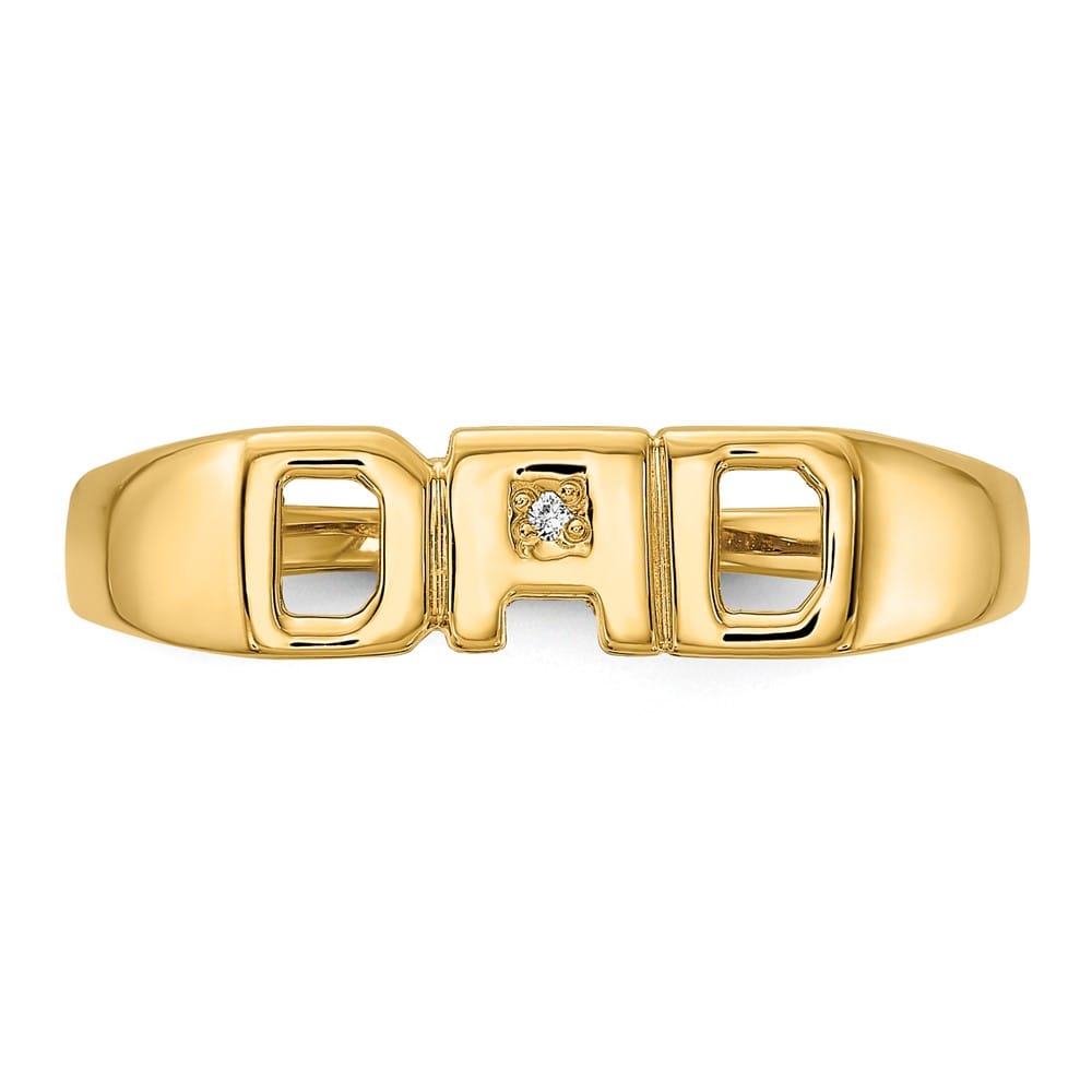 14k Yellow Gold 2.06 g IB Goodman Diamond Dad Men's Ring