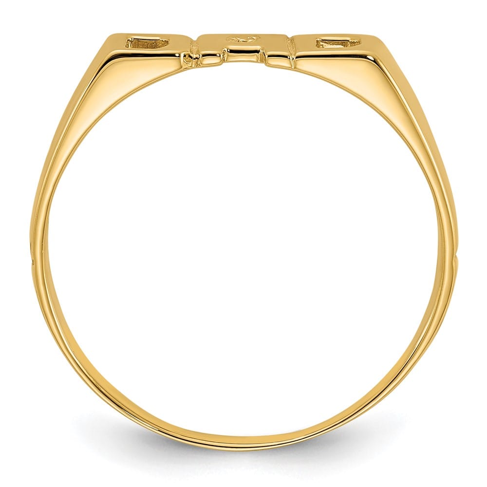 14k Yellow Gold 2.06 g IB Goodman Diamond Dad Men's Ring