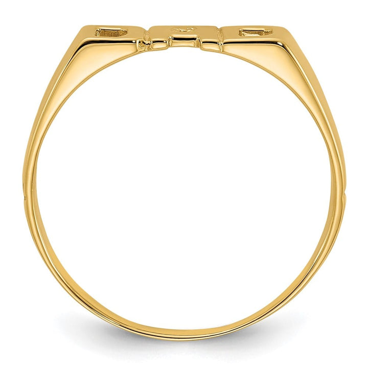 14k Yellow Gold 2.06 g IB Goodman Diamond Dad Men's Ring
