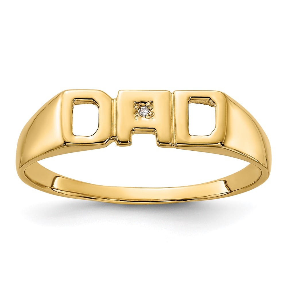 14k Yellow Gold 2.06 g IB Goodman Diamond Dad Men's Ring