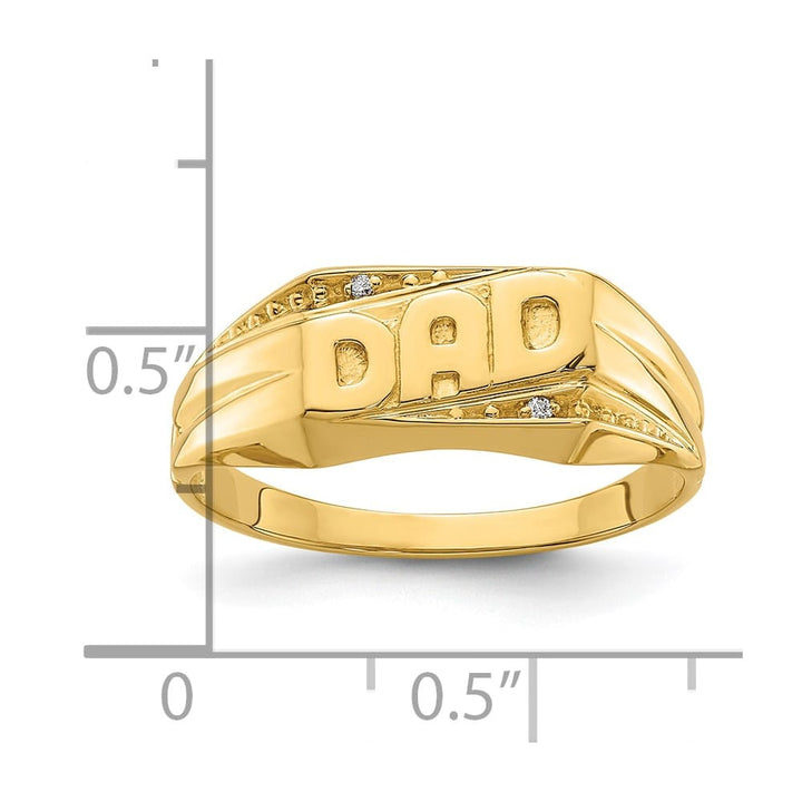 14k Yellow Gold 2.19 g IB Goodman Diamond Dad Men's Ring