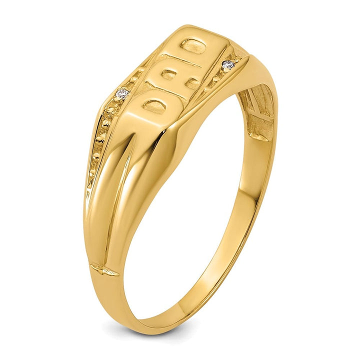 14k Yellow Gold 2.19 g IB Goodman Diamond Dad Men's Ring