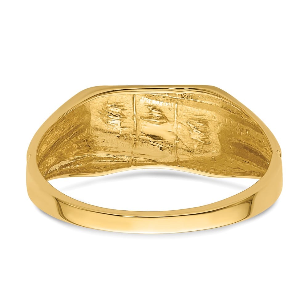 14k Yellow Gold 2.19 g IB Goodman Diamond Dad Men's Ring