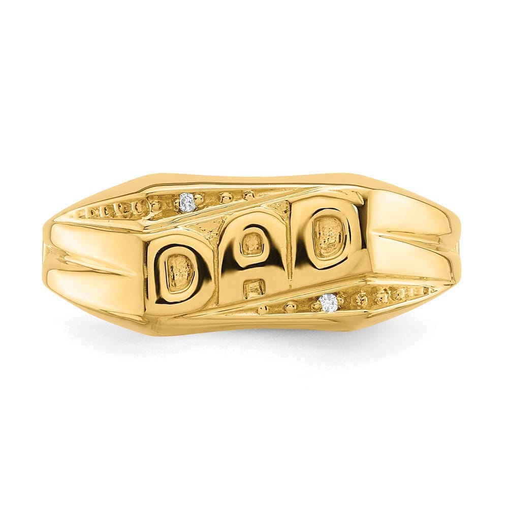 14k Yellow Gold 2.19 g IB Goodman Diamond Dad Men's Ring