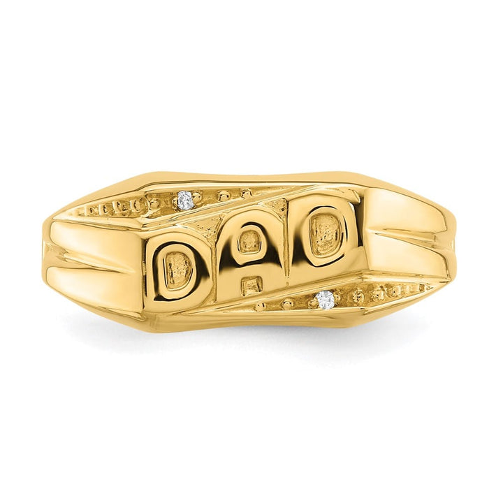 14k Yellow Gold 2.19 g IB Goodman Diamond Dad Men's Ring