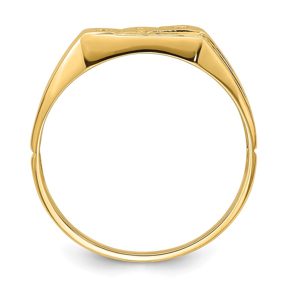 14k Yellow Gold 2.19 g IB Goodman Diamond Dad Men's Ring