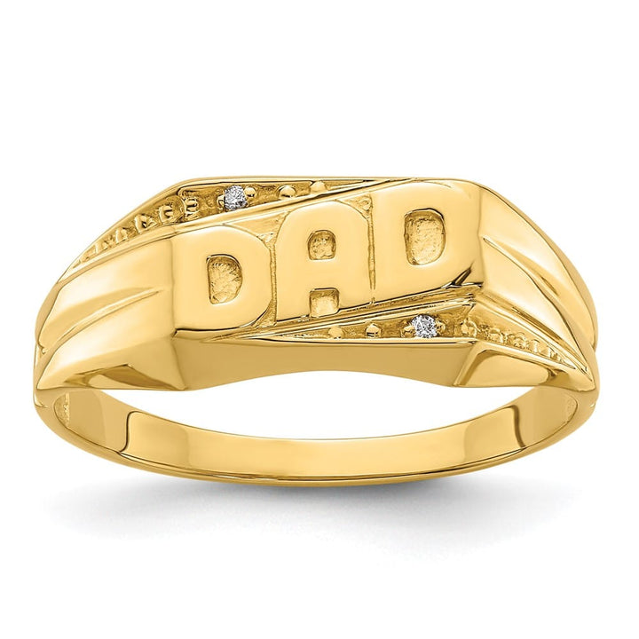 14k Yellow Gold 2.19 g IB Goodman Diamond Dad Men's Ring