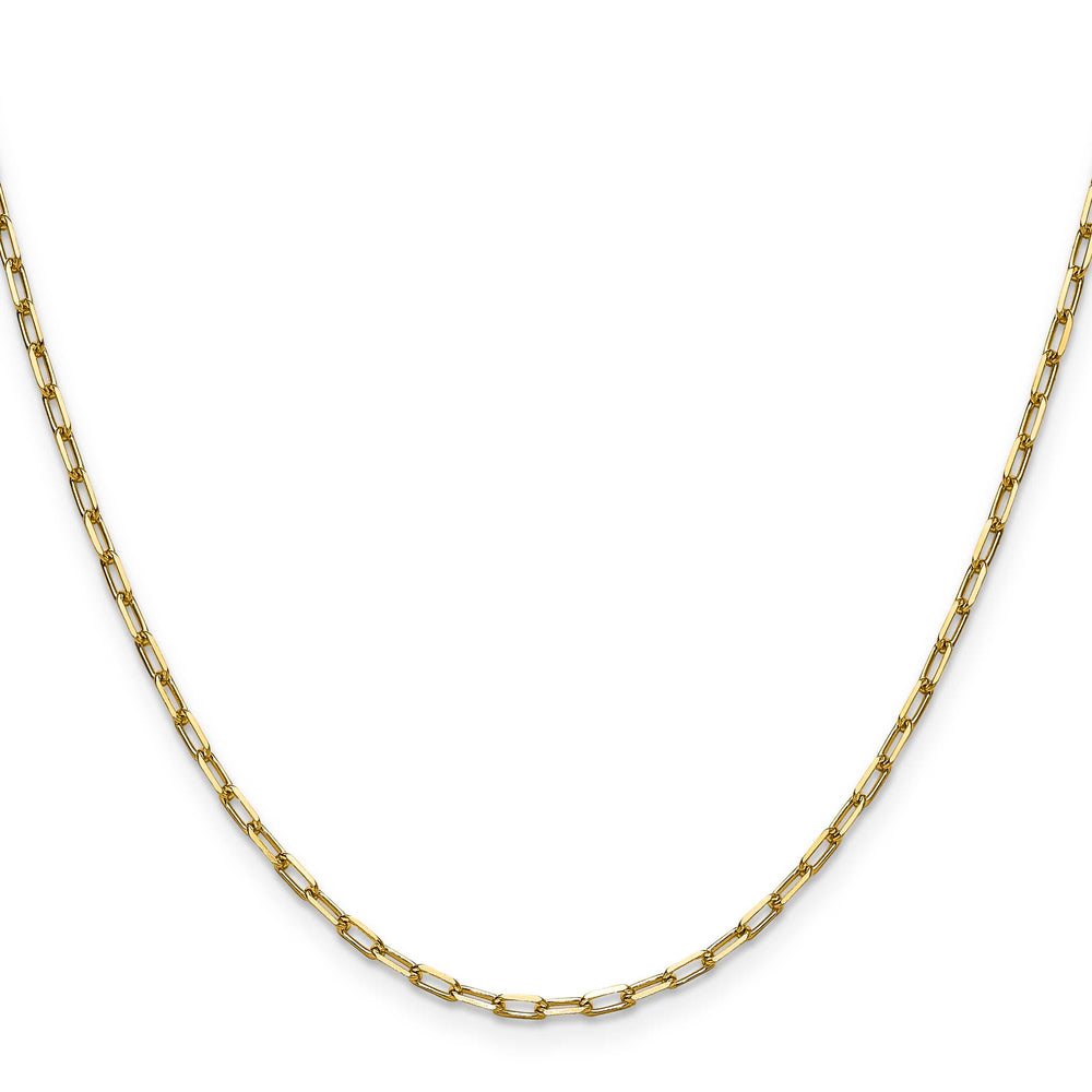 14K Yellow Gold 2.1mm Solid Beveled Paperclip Chain