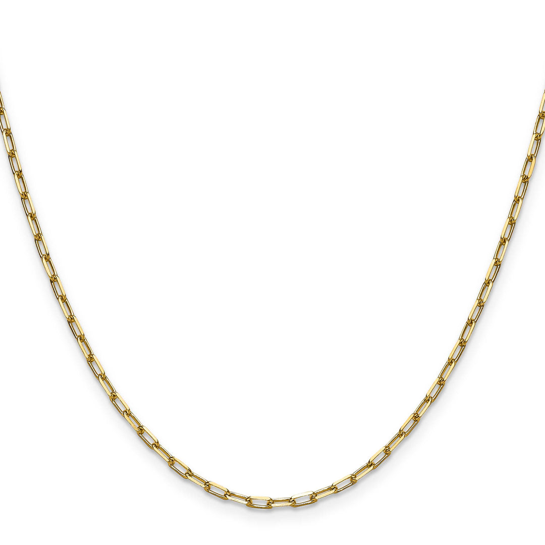 14K Yellow Gold 2.1mm Solid Beveled Paperclip Chain