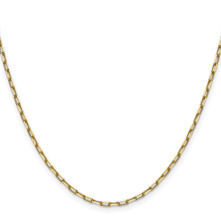 14K Yellow Gold 2.1mm Solid Beveled Paperclip Chain