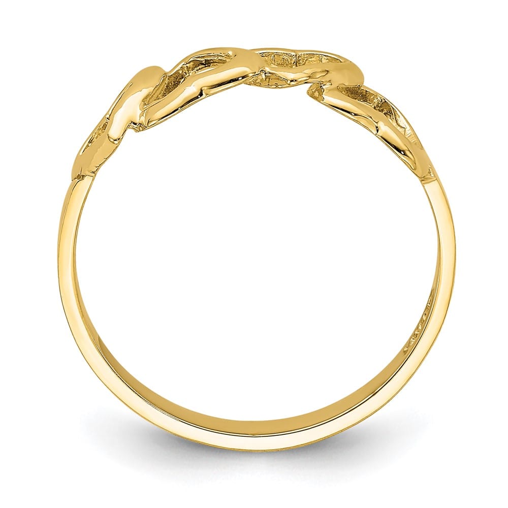 14k Yellow Gold 2.2 mm Polished Hearts Ring Ladies Stock Size 7 Ring Are Refundable