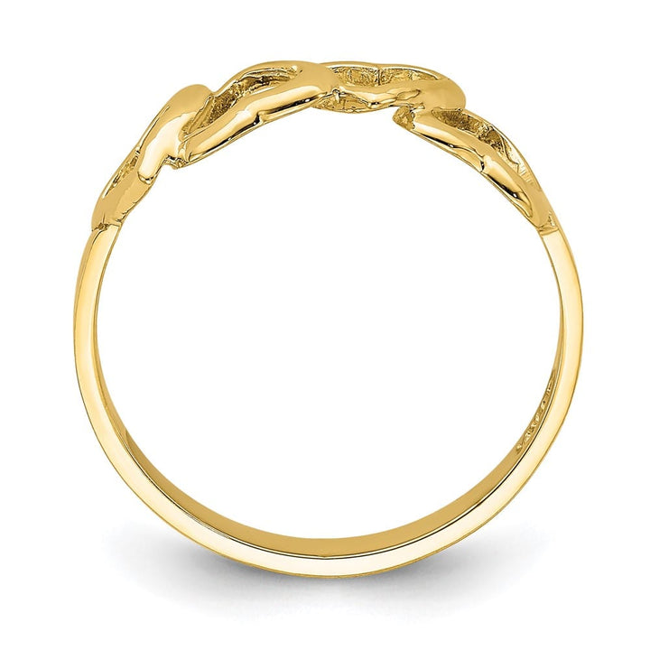 14k Yellow Gold 2.2 mm Polished Hearts Ring Ladies Stock Size 7 Ring Are Refundable