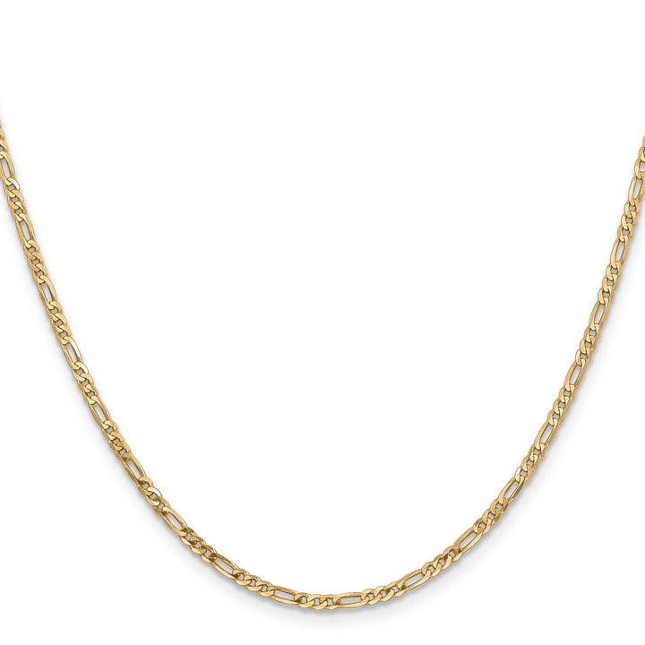 14K Yellow Gold 2.25mm Flat Figaro Chain