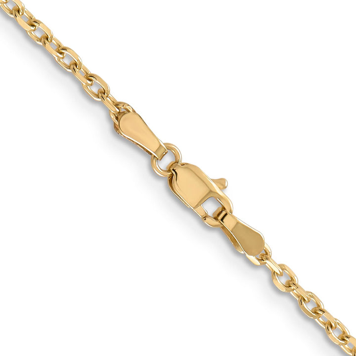 14K Yellow Gold 2.2mm D.C. Round Open Link Cable Chain 26 Inch