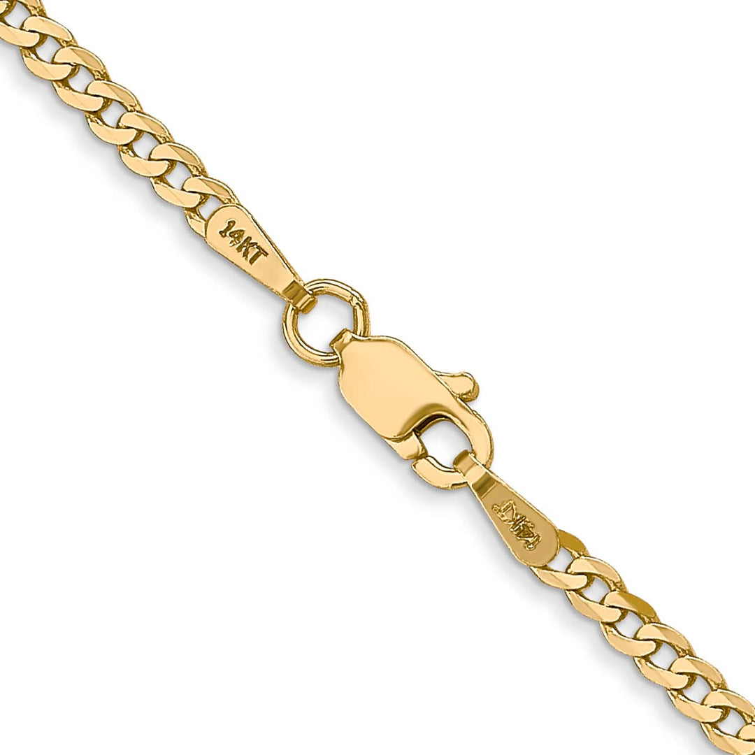 14K Yellow Gold 2.2mm Flat Beveled Curb Chain