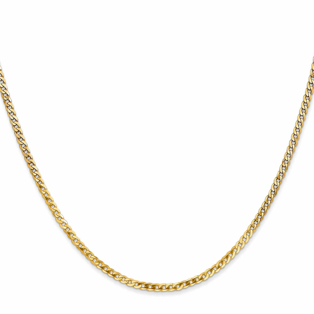 14K Yellow Gold 2.2mm Flat Beveled Curb Chain