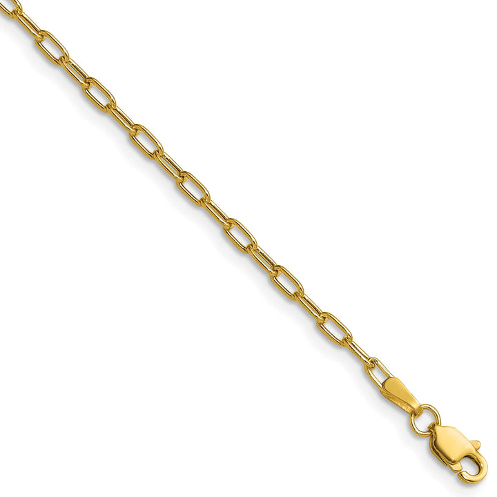 14K Yellow Gold 2.2mm Semi-Solid Beveled Paperclip Chain 26 Inch