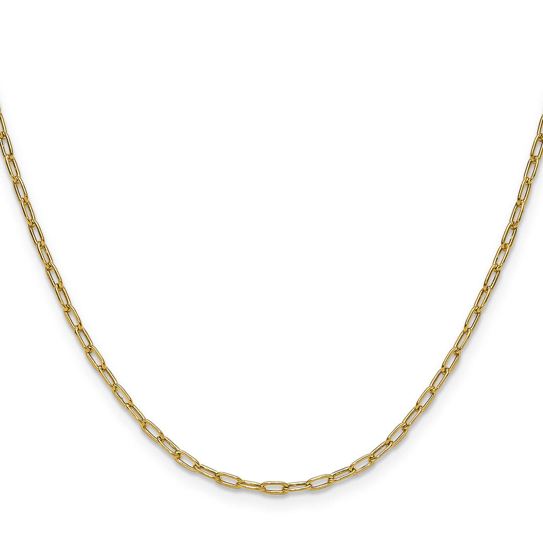 14K Yellow Gold 2.2mm Semi-Solid Beveled Paperclip Chain 26 Inch