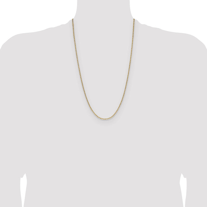 14K Yellow Gold 2.2mm Semi-Solid Beveled Paperclip Chain 26 Inch
