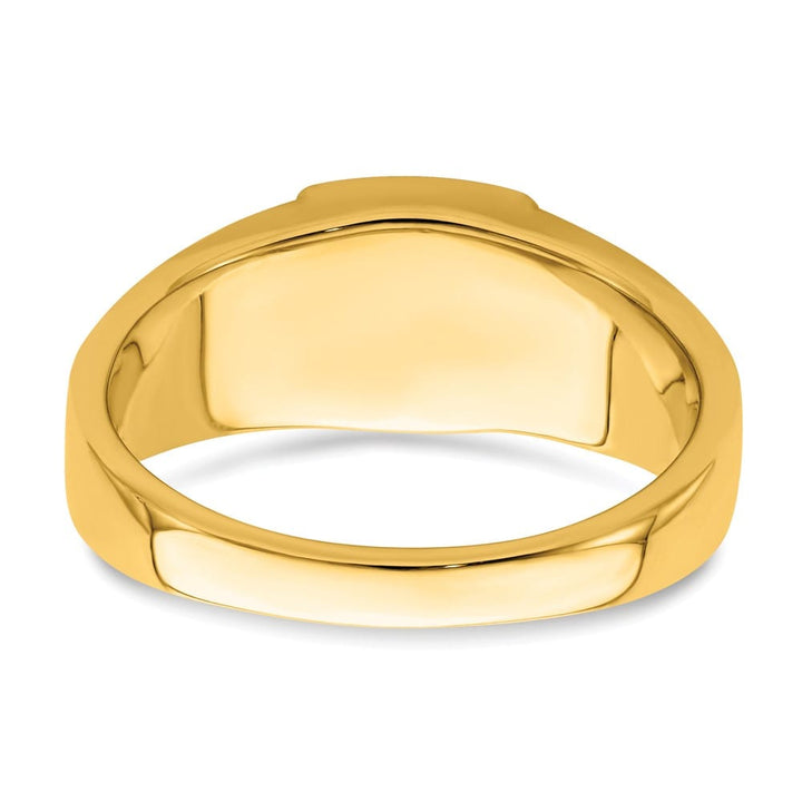 14k Yellow Gold 2.8 mm IB Goodman 8 mm Cushion Onyx Diamond Men's Ring