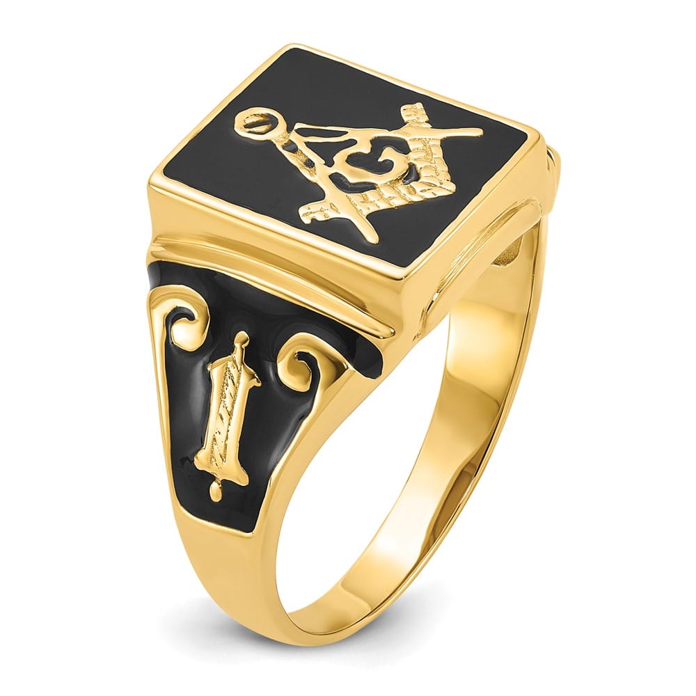 14k Yellow Gold 2.8 mm IB Goodman (No Enamel) Masonic Men's Ring